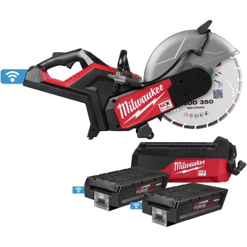 Машина відрізна акумуляторна (різач) MILWAUKEE, MXF COS350G2FC-802, діаметр 350мм (диск HUDD350 , зарядний пристрій MXF FC, 2 ак