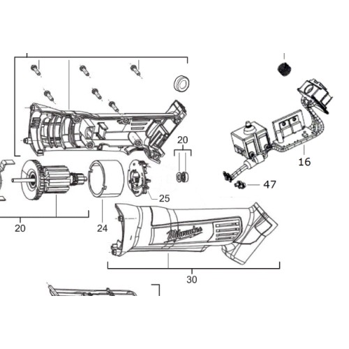 Корпус для HD18 AG115 MILWAUKEE