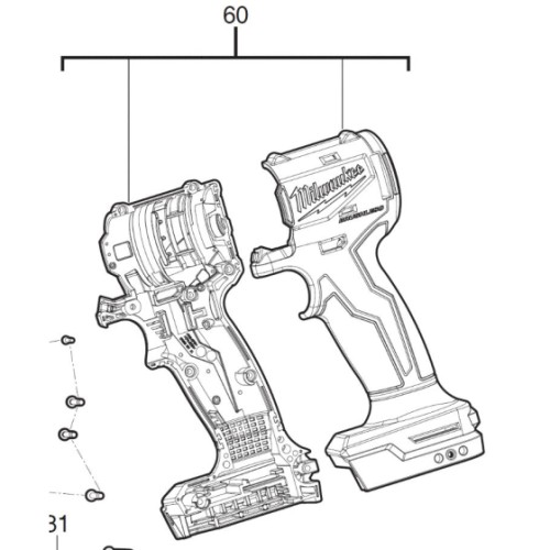 Корпус в зборі для шуруповерта MILWAUKEE M18 BLIDRC
