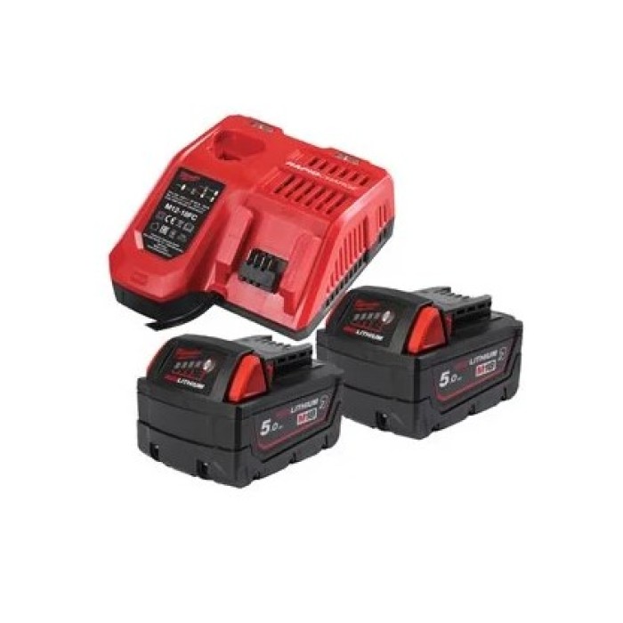 Енергокомплект Li-Ion MILWAUKEE, M18 NRGCR-502 (зарядний пристрій M12-18FC, 2 акумулятори М18 B5-CR 5Аг) Енергокомплект Li-Ion MILWAUKEE, M18 NRGCR-502 (зарядний пристрій M12-18FC, 2 акумулятори М18 B5-CR 5Аг)