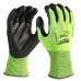 Рукавиці робочі сигнальні Hi-Vis MILWAUKEE, з опором порізам 4/D рівня, розмір 10/XL
