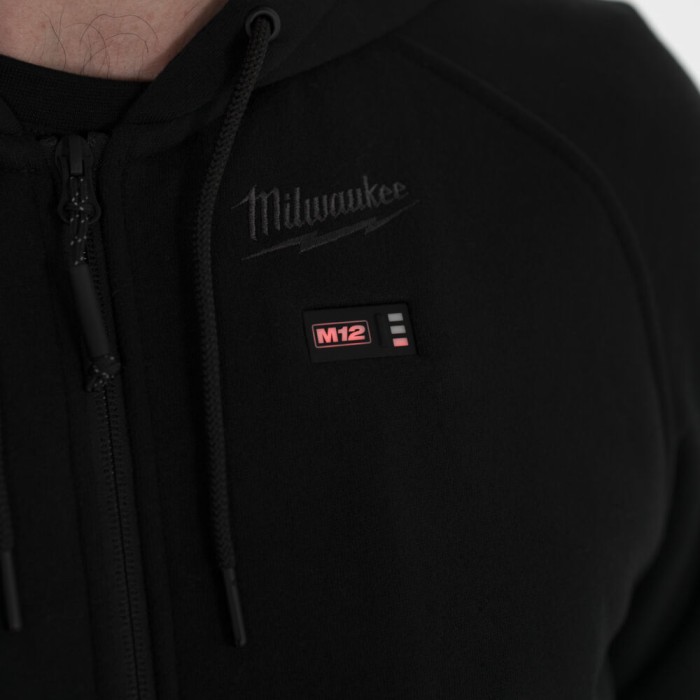 Толстовка з підігрівом з капюшоном MILWAUKEE M12 HHBL4-0 (M), чорна (розмір M) Толстовка з підігрівом з капюшоном MILWAUKEE M12 HHBL4-0 (M), чорна (розмір M)