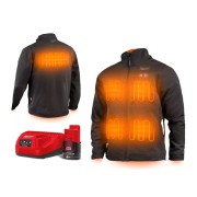 Куртка з підігрівом MILWAUKEE, M12 HJBL5-0(XL), чорна (розмір XL) (+зар.пр., 1 акум.Х 2Аг)