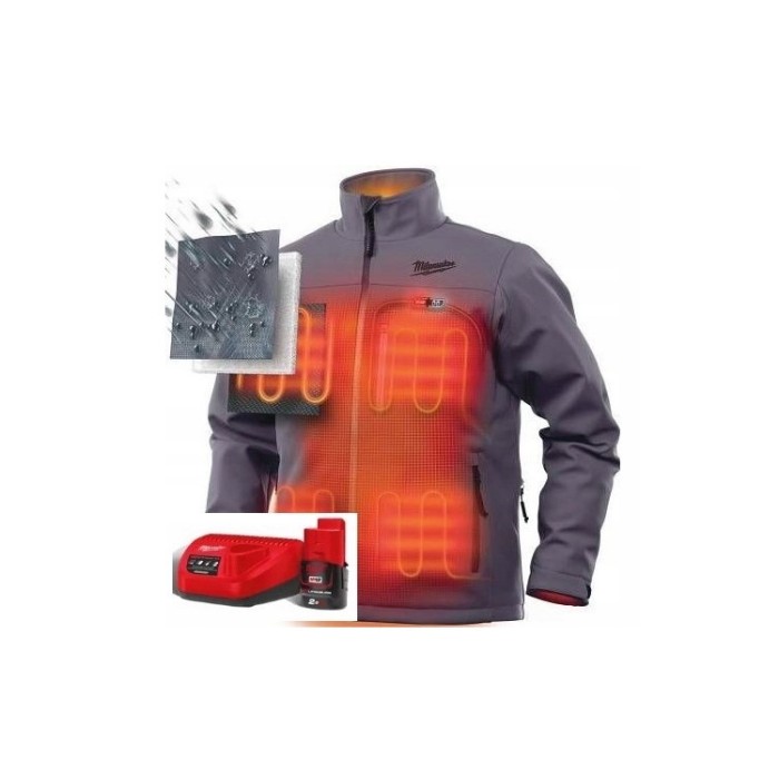 Куртка з підігрівом MILWAUKEE, M12 HJGREY5-201(S), сіра (розмір S) (+зар.пр., 1 акум.Х 2Аг) Куртка з підігрівом MILWAUKEE, M12 HJGREY5-201(S), сіра (розмір S) (+зар.пр., 1 акум.Х 2Аг)