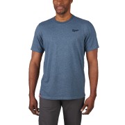 Футболка MILWAUKEE, HTSSBLU-XXL легка з коротким рукавом, синя (розмір XXL)