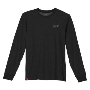 Футболка MILWAUKEE, HTLSBL-XXL легка з довгим рукавом, чорна (розмір XXL)
