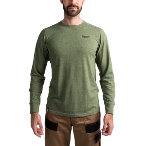 Футболка MILWAUKEE, HTLSGN-XXL легка з довгим рукавом, зелена (розмір XXL)