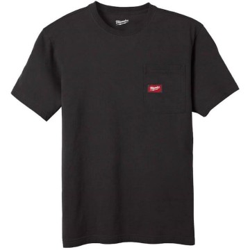 Футболка MILWAUKEE, WTSSBL-XL з кишенею та коротким рукавом, чорна, (розмір XL)