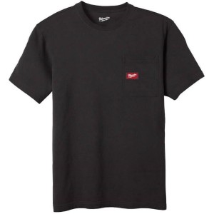 Футболка MILWAUKEE, WTSSBL-XXL з кишенею та коротким рукавом, чорна, (розмір XXL)