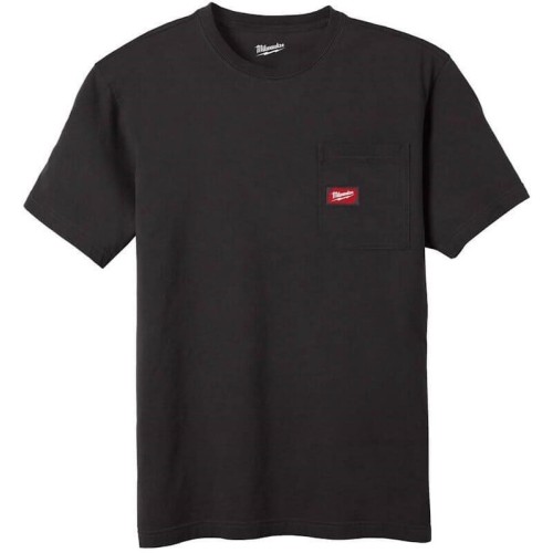 Футболка MILWAUKEE, WTSSBL-XXL з кишенею та коротким рукавом, чорна, (розмір XXL)