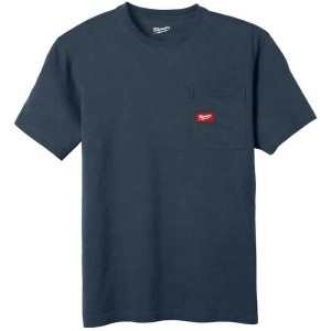 Футболка MILWAUKEE, WTSSBLU-XL з кишенею та коротким рукавом, синя, (розмір XL)