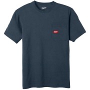 Футболка MILWAUKEE, WTSSBLU-XXL з кишенею та коротким рукавом, синя, (розмір XXL)