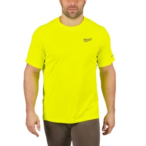 Футболка MILWAUKEE, WWSSYL-M дихаюча з коротким рукавом, жовта, (розмір M)