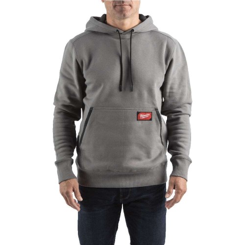 Толстовка MILWAUKEE, WH MW GR XXL з капюшоном, сіра, (розмір XXL)