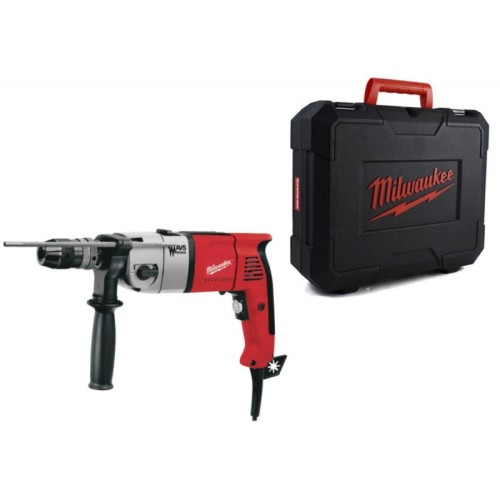 Дриль з ударом двошвидкісний MILWAUKEE, PD2E 24 RS, 1010Вт (54Нм) (бічна рукоять, обмежувач глибини, кейс)