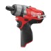 Шуруповерт акумуляторний безщітковий 1/4'' HEX MILWAUKEE, M12 CD-0, 37Нм (каркас, кліпса для ременя, картонне пакування)