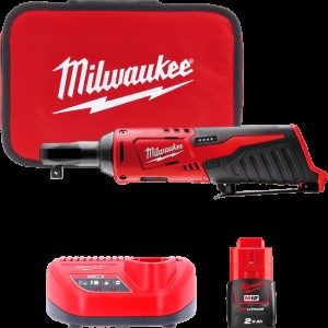 Гайковерт-трещітка акумуляторний 3/8'' MILWAUKEE, M12 IR-201B, 47Нм (зарядний пристрій С12 С, 1 акумулятор М12 В2 2Аг, сумка)
