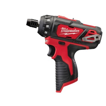Шурупокрут акумуляторний 1/4'' HEX MILWAUKEE, M12 BD-0 (каркас, кліпса для ременя, картонне пакування)
