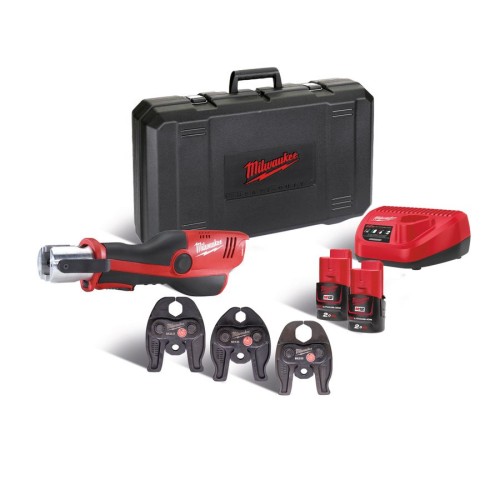 Обтискач гідравлічний акумуляторний для труб MILWAUKEE, M12 HPT-202C TH-SET (зарядний пристрій С12 С, 2 акумулятори М12 В2 2Аг,