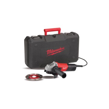 Шліфмашина кутова MILWAUKEE, AG 800-115 E D-SET, 800Вт, діаметр 115мм (диск, захисний кожух, бічна рукоять, опорна та притискна