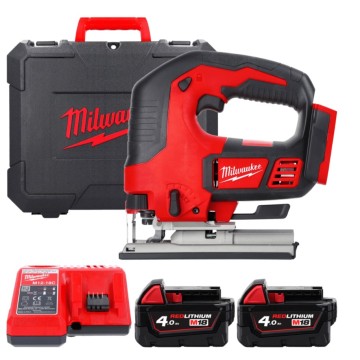 Лобзик акумуляторний MILWAUKEE, M18 BJS-402С (зарядний пристрій М12-18 С, 2 акумулятори М18 В4 4Аг, аксесуари, кейс)