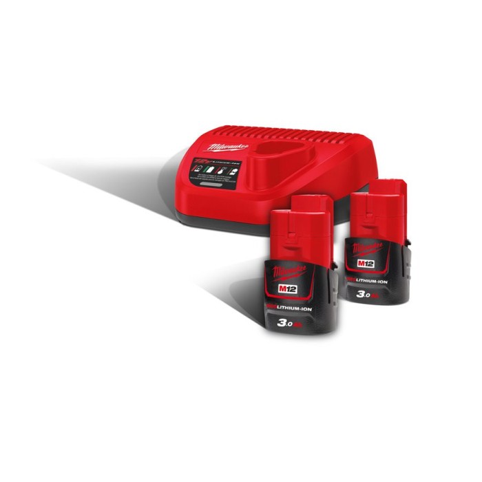 Енергокомплект Li-Ion MILWAUKEE, M12 NRG-302 (зарядний пристрій С12 С, 2 акумулятори М12 В3 3Аг, картонне пакування) Енергокомплект Li-Ion MILWAUKEE, M12 NRG-302 (зарядний пристрій С12 С, 2 акумулятори М12 В3 3Аг, картонне пакування)