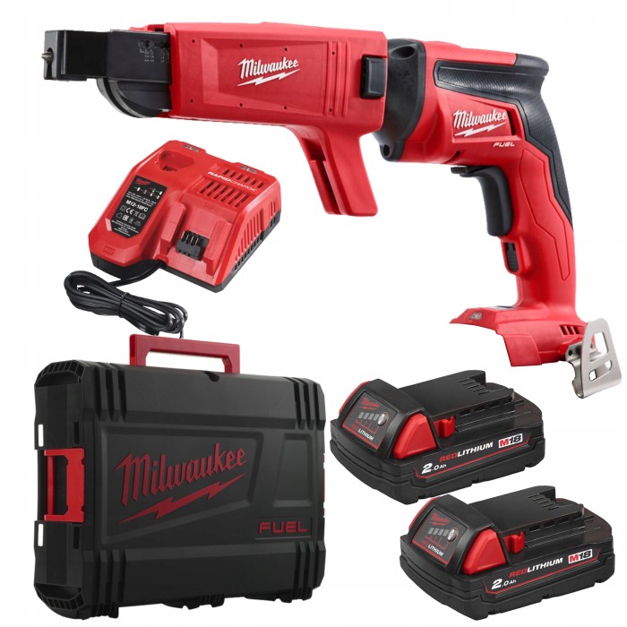 Шуруповерт для гипсокартону акумуляторний безщітковий MILWAUKEE, M18 FSGC-202X, 13Нм (зарядний пристрій M12-18 FC, 2 акумулятори Шуруповерт для гипсокартону акумуляторний безщітковий MILWAUKEE, M18 FSGC-202X, 13Нм (зарядний пристрій M12-18 FC, 2 акумулятори