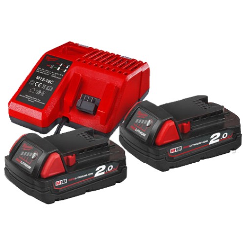 Енергокомплект Li-Ion MILWAUKEE, M18 NRG-202 (зарядний пристрій M12-18C, 2 акумулятори М18 В2 2Ач)