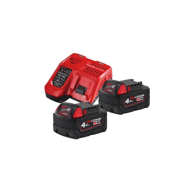 Енергокомплект Li-Ion MILWAUKEE, M18 NRG-402 (зарядний пристрій M12-18FC, 2 акумулятори М18 В4 4Аг, картонне пакування) Енергокомплект Li-Ion MILWAUKEE, M18 NRG-402 (зарядний пристрій M12-18FC, 2 акумулятори М18 В4 4Аг, картонне пакування)