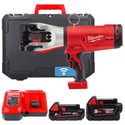 Кабелеріз гідравлічний акумуляторний MILWAUKEE, M18 HCC45-522C (зарядний пристрій M12-18 FC, 1 акумулятор М18 В2 2Аг, 1 акумулят