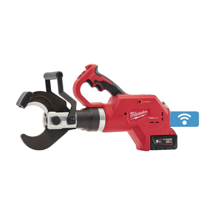 Кабелеріз гідравлічний підземний акумуляторний MILWAUKEE, M18 HCC75-502C (зарядний пристрій M12-18 FC, 2 акумулятори М18 В5 5Аг, Кабелеріз гідравлічний підземний акумуляторний MILWAUKEE, M18 HCC75-502C (зарядний пристрій M12-18 FC, 2 акумулятори М18 В5 5Аг,