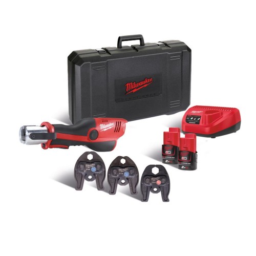 Обтискач гідравлічний акумуляторний для труб MILWAUKEE, M12 HPT-202C V-SET2 (зарядний пристрій С12 С, 2 акумулятори М12 В2 2Аг,