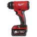 Термоповітродувка акумуляторна MILWAUKEE, M18 BHG-502C (зарядний пристрій M12-18 FC, 2 акумулятори М18 В5 5Аг, аксесуари, кейс)