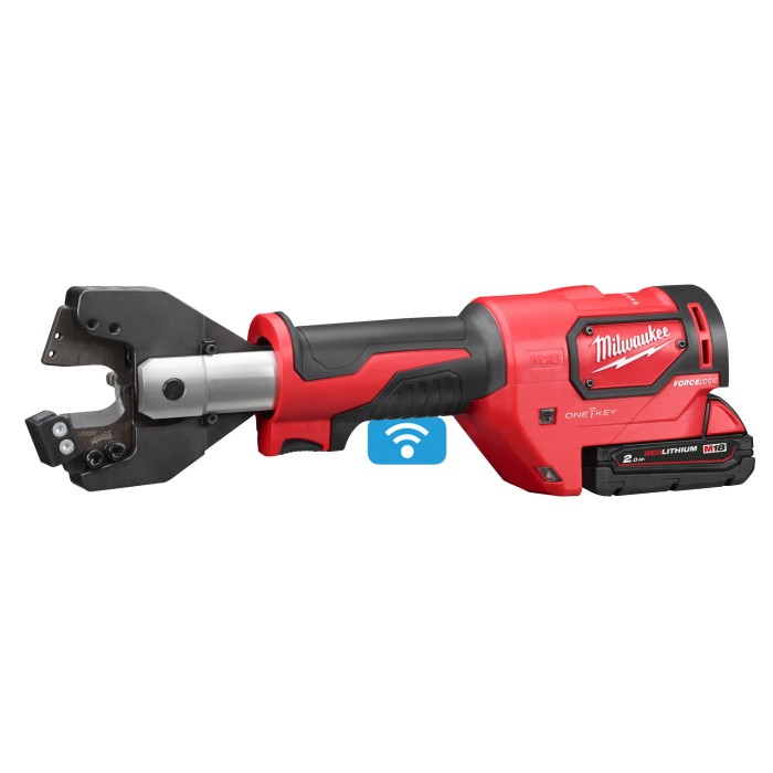 Кабелеріз гідравлічний акумуляторний MILWAUKEE, M18 ONEHCC-201C ACSR (зарядний пристрій М12-18 С, 1 акумулятор М18 В2 2Аг, кліщі Кабелеріз гідравлічний акумуляторний MILWAUKEE, M18 ONEHCC-201C ACSR (зарядний пристрій М12-18 С, 1 акумулятор М18 В2 2Аг, кліщі