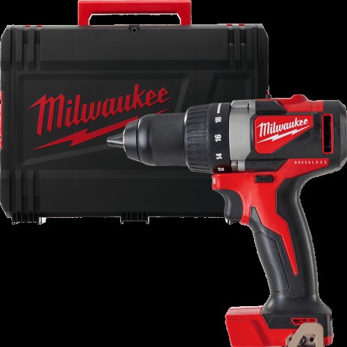 Дриль-шуруповерт акумуляторний безщітковий MILWAUKEE, M18 BLDD2-0X, 82Нм (каркас, кліпса на ремень, HDкейс)