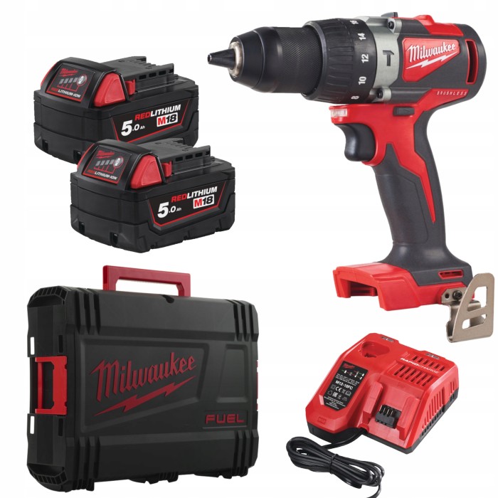 Дриль-шуруповерт з ударом акумуляторний безщітковий MILWAUKEE, M18 BLPD2-502X (зарядний пристрій М12-18 FС, 2 акумулятори М18 В5 Дриль-шуруповерт з ударом акумуляторний безщітковий MILWAUKEE, M18 BLPD2-502X (зарядний пристрій М12-18 FС, 2 акумулятори М18 В5