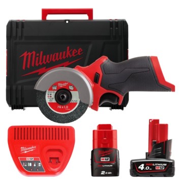 Шліфмашина універсальна відрізна акумуляторна безщіткова MILWAUKEE, M12 FCOT-422X, діаметр 76мм (зарядний пристрій С12 С, 1хМ12