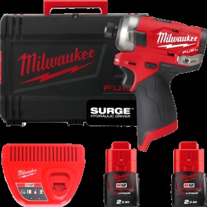 Шурупокрут ударний гідравлічний акумуляторний безщітковий 1/4'' HEX MILWAUKEE, M12 FQID-202X, 50Нм (зарядний пристрій С12 С, 2 а