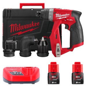 Дриль-шурупокрут акумуляторний безщітковий MILWAUKEE, M12 FDDXKIT-202X, 34Нм (зарядний пристрій С12 С, 2 акумулятор М12 В2 2Аг,
