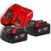 Енергокомплект Li-Ion MILWAUKEE, M18 NRG-502С (зарядний пристрій M12-18FC, 2 акумулятори М18 В5 5Аг)