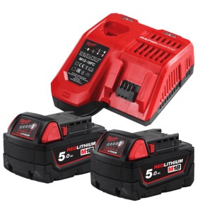 Енергокомплект Li-Ion MILWAUKEE, M18 NRG-502С (зарядний пристрій M12-18FC, 2 акумулятори М18 В5 5Аг)