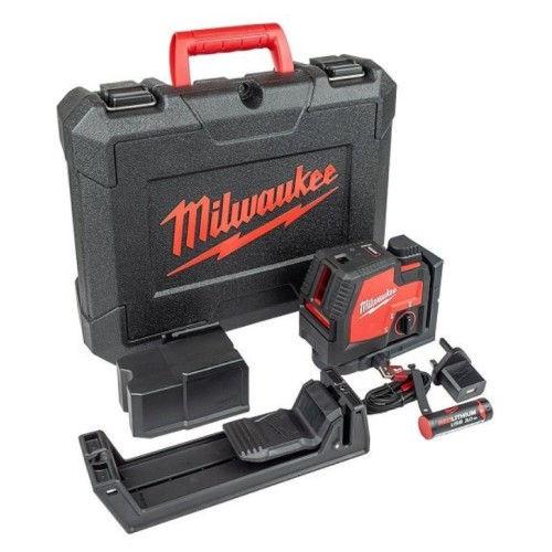 Нівелір лінійний лазерний акумуляторний MILWAUKEE, L4 CLLP-301C (зарядний пристрій micro-USB,1 акумулятор L4 3Аг, кейс)
