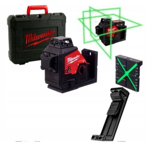 Нівелір 3D лазерний акумуляторний MILWAUKEE, M12 3PL-0C (360 градусів, зелений промінь) (каркас, аксесуари, кейс)