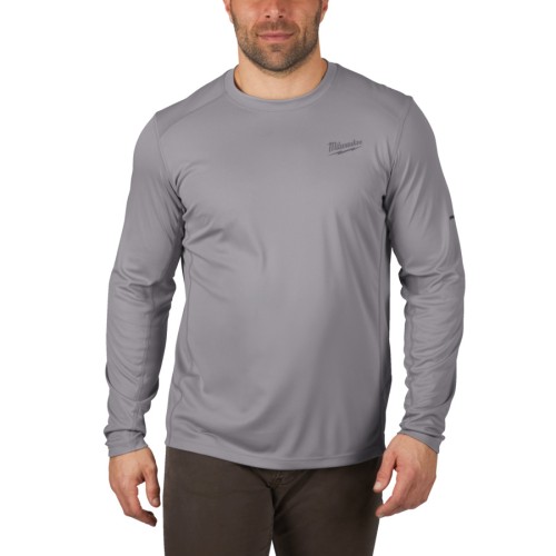 Футболка MILWAUKEE, WWLSG-XL дихаюча з довгим рукавом, сіра, (розмір XL)