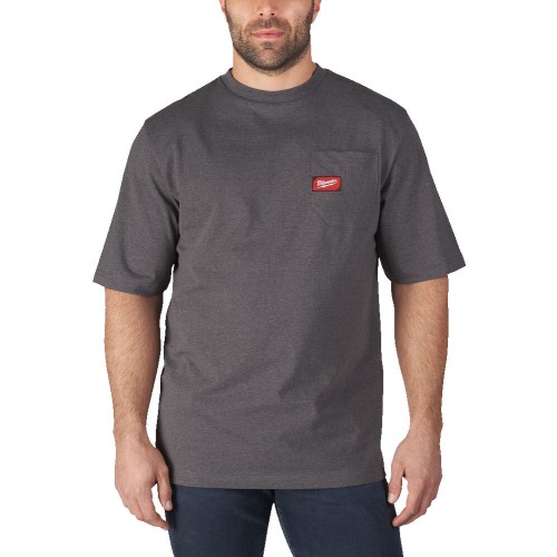 Футболка MILWAUKEE, WTSSG-L з кишенею та коротким рукавом, темно-сіра, (розмір L)