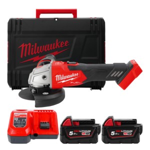 Шліфмашина кутова - болгарка акумуляторна безщіткова MILWAUKEE, M18 FSAG125XB-502X, 1200Вт, діаметр 125мм (зарядний пристрій M12