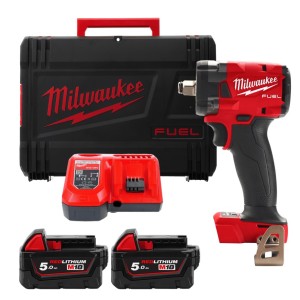 Гайковерт акумуляторний безщітковий 1/2'' MILWAUKEE, M18 FIW2F12-502Х, 339Нм, з кільцем (зарядний пристрій M12-18 FC, 2 акумулят