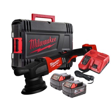 Машина полірувальна ексцентрикова акумуляторна безщіткова MILWAUKEE, M18 FROP21-502X, діаметр 150мм (зарядний пристрій M12-18 FC