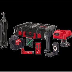 Нівелір лазерний 3D акумуляторний MILWAUKEE, M12 3PLKIT-401P (360 градусів, зелений промінь) (заміна на 4933499379)