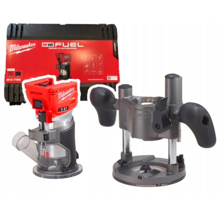 Фрезер кромкувальний акумулятрний MILWAUKEE, M18 FTR8-0X, цанга 6/8мм (насадки для відалення пилу 2шт, накладка 146мм, цанга 1х6 Фрезер кромкувальний акумулятрний MILWAUKEE, M18 FTR8-0X, цанга 6/8мм (насадки для відалення пилу 2шт, накладка 146мм, цанга 1х6